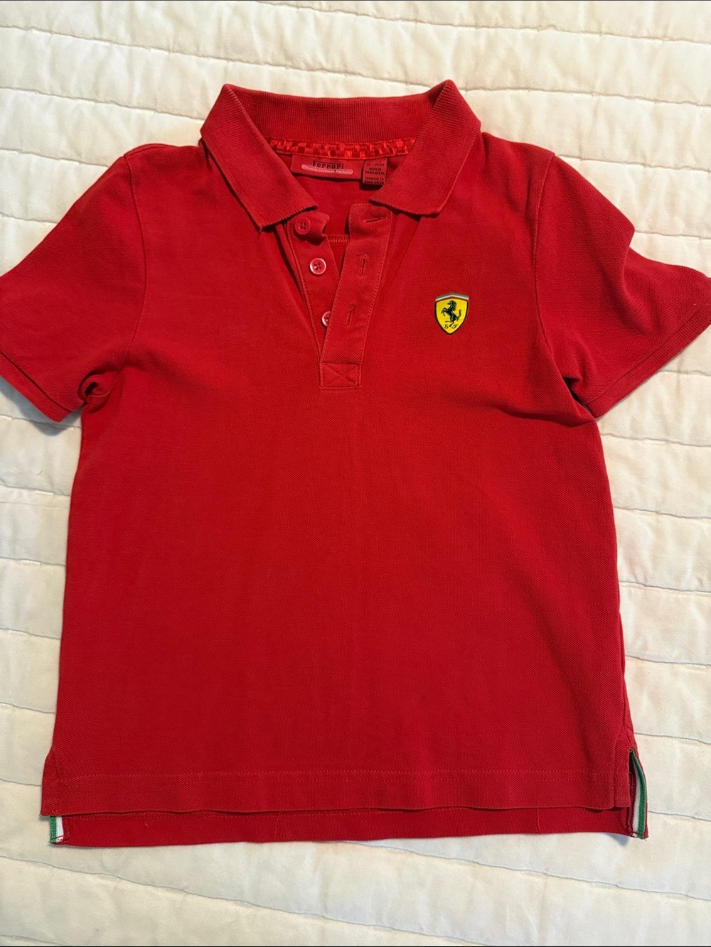 Ferrari Red Boys Polo with Shield Patch